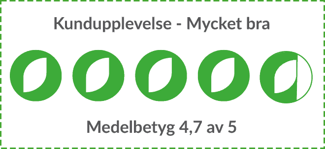 kundnöjdhet 4,7 av 5